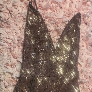 Club Monaco Glittering Gold Mini Dress